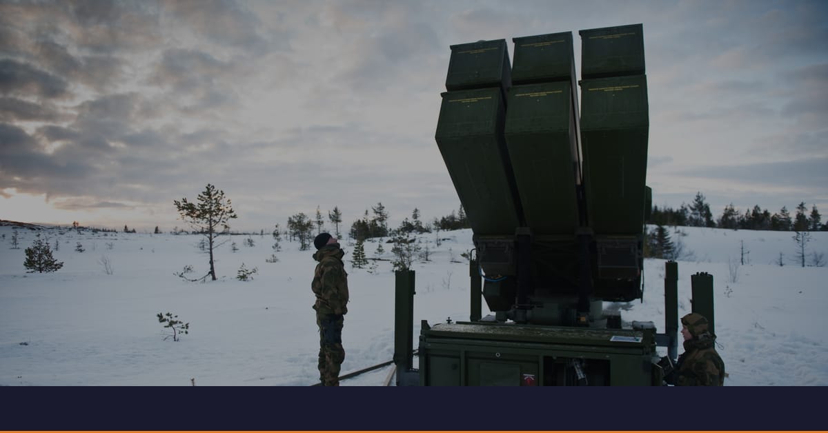 NASAMS system overview showing missile launch canisters and command equipment