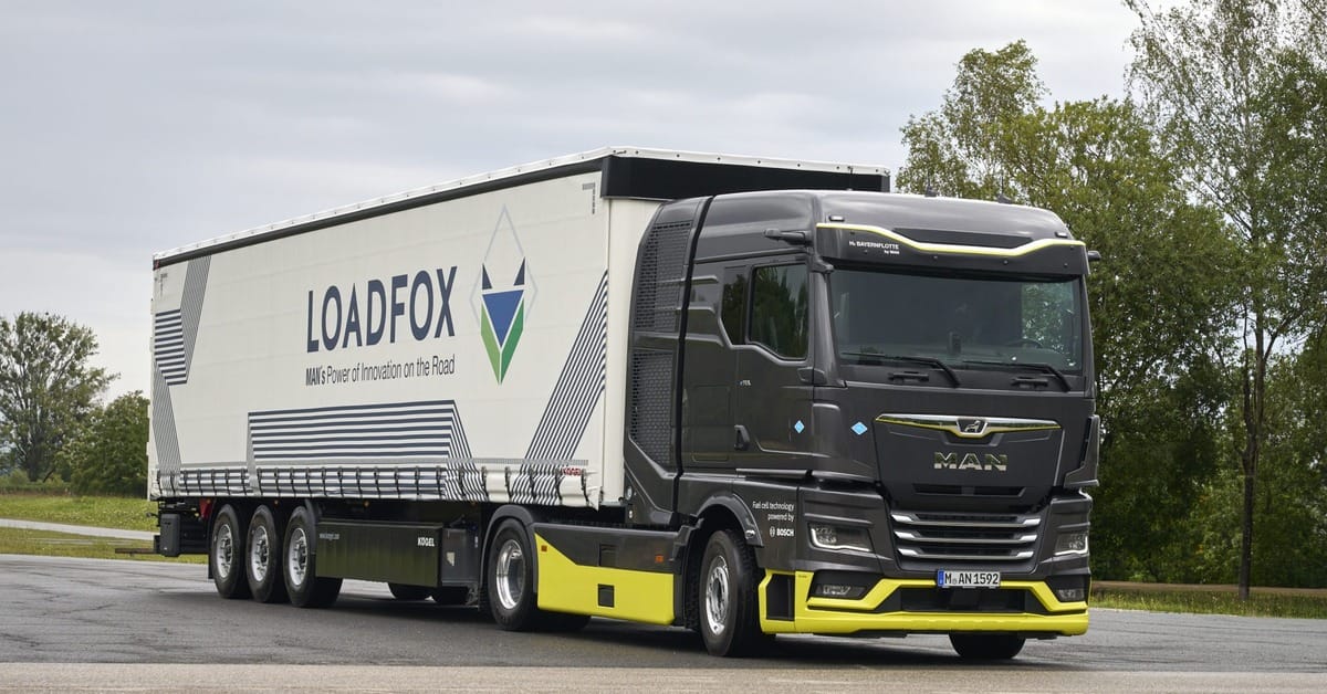 MAN hydrogen fuel cell truck trials enter final phase in Bavaria