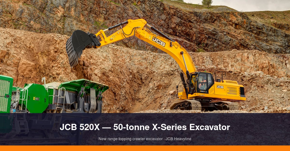 JCB Enters the 50-Tonne Class with the New 520X Excavator